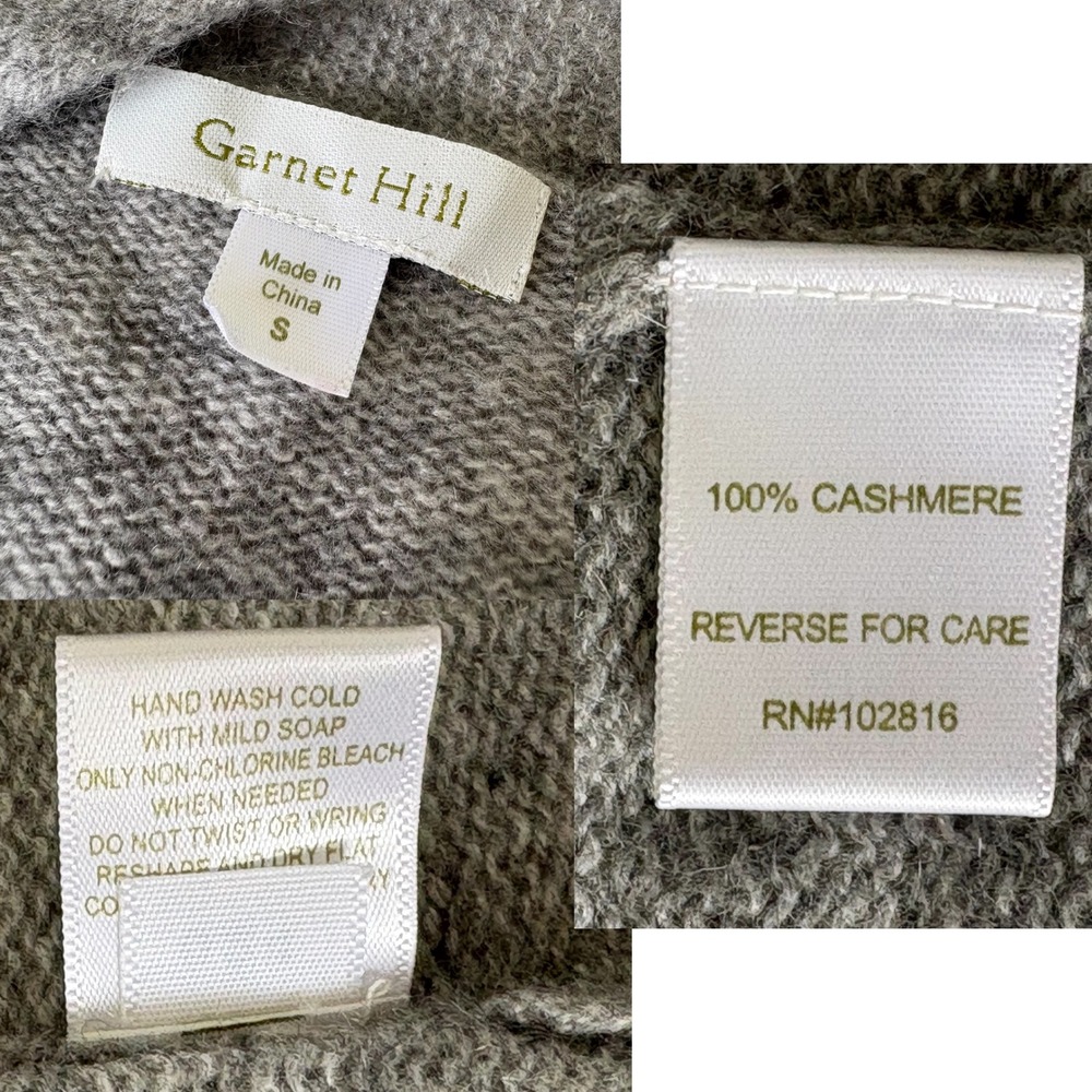 Garnet Hill 100% Cashmere Tie Front Shrug Sweater Gray Cropped Bolero S - Picture 4 of 7